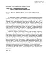 Right of Reply by Armenia