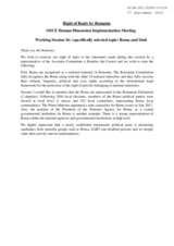 Right of Reply by Romania