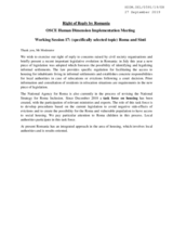 Right of Reply by Romania