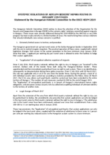 Written Statement by Hungarian Helsinki Committee