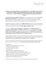 Written contribution by the Regional Center of Human Rights