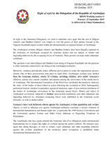 Right of Reply by Azerbaijan