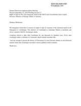 Right of Reply by Armenia