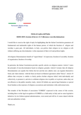 Right of Reply by Italy