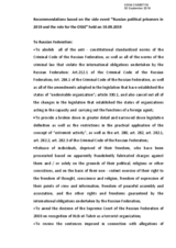 Recommendations by Human Rights Centre "Memorial"