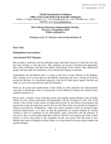 Written Contribution by the Muslim Community in Bulgaria