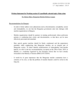 Recommendations by the Hungarian Muslim Defense League