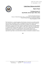 Right of Reply by the United States of America