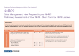 Creating a Resilience Management Action Plan - Crisis Management: How Prepared is your NHRI? Preliminary Assessment of Your NHRI - Short Form for NHRI Leaders