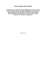 Concluding Document of the Third Follow-up Meeting, Vienna, 4 November 1986 to 19 January 1989 Concluding Document of the Third Follow-up Meeting, Vienna, 4 November 1986 to 19 January 1989