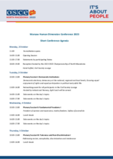 2023 Warsaw Human Dimension Conference: Short Conference Agenda