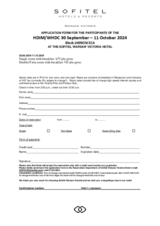 Hotel Sofitel - Booking form