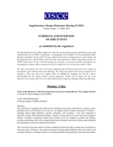 2025 Supplementary Human Dimension Meeting II: Schedule and Overview of Side Events