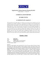 Supplementary Human Dimension Meeting III: Schedule and Overview of Side Events