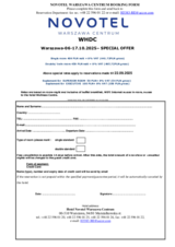 Hotel Novotel - Booking Form 2025