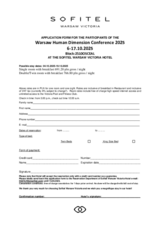 Hotel Sofitel - Booking Form 2025