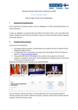 2025 Warsaw Human Dimension Conference: How to Sign Up for Lists of Speakers