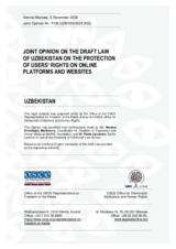 Uzbekistan: Joint Opinion on the Draft Law of Uzbekistan on the Protection of Users’ Rights on Online Platforms and Websites