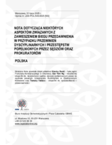 Nota dotyczącą niektórych aspektów związanych z zawieszeniem biegu przedawnienia w przypadku przewinień dyscyplinarnych i przestępstw popełnionych przez sędziów oraz prokuratorów