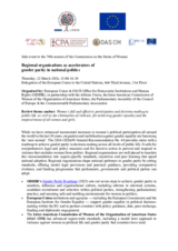 CSW70 side event: Regional organisations as accelerators of gender parity in national politics