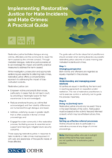 Implementing Restorative Justice for Hate Incidents and Hate Crimes: A Practical Guide