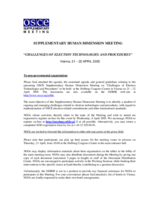 NGO-related information for the Supplementary Human Dimension Meeting on Challenges of Election Technologies and Procedures