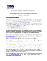 NGO-related information for the Supplementary Human Dimension Meeting on Human Rights and the Fight Against Terrorism