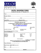 Hotel booking form