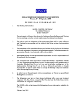 Conference technical information