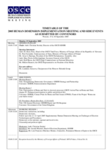 Timetable of the HDIM and side events