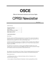 Contact Point for Roma and Sinti Issues Newsletter. Vol. 1, No. 1