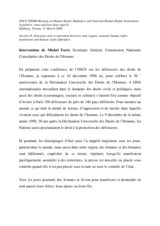 Speech by Michel Forst, Acting Chairperson of the Coordinating Committee of European National Institutions for the Promotion and Protection of Human Rights