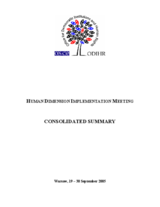 2005 Human Dimension Implementation Meeting: Consolidated Summary