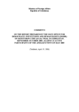 Comments by the Government of Uzbekistan