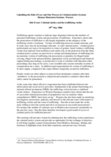 Criminal Justice and the trafficking victim