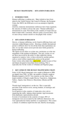 Belgium: Country Report on Trafficking in Human Beings