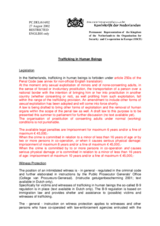 The Netherlands: Country Report on Trafficking in Human Beings