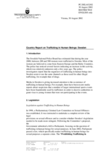 Sweden: Country Report on Trafficking in Human Beings
