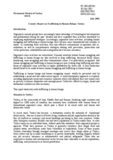 Turkey: Country Report on Trafficking in Human Beings