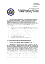 United States of America: Country Report on Trafficking in Human Beings