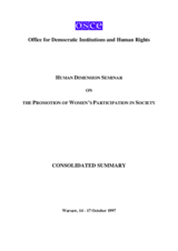 Consolidated Summary of the OSCE/ODIHR Human Dimension Seminar on the Promotion of Women's Participation in Society