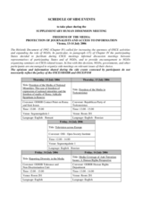 Schedule of side events