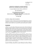 Keynote Speech by Dr. Agnes Callamard, Executive Director, Article 19