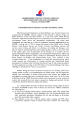ODIHR International Consultation on Roma Refugees and Asylum Seekers. Side meeting at the the OSCE Human Dimension Implementation Meeting, held 17-27 October 2000