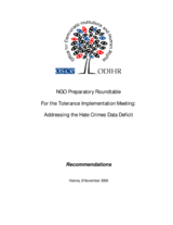 Recommendations from the NGO preparatory meeing to the Tolerance Implementation Meeting on Addressing the Hate Crimes Data Deficit