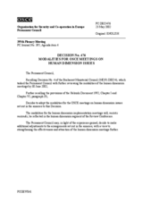 Modalities For OSCE Meetings On Human Dimension Issues - Supplementary Human Dimension Meetings