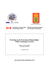 Background information for Workshop on the Protection of Human Rights While Countering Terrorism