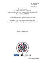 Opening Remarks by Ambassador Christian Strohal