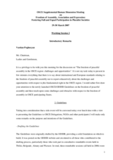 Introductory Speech to Working Session II