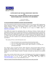 Information for NGOs